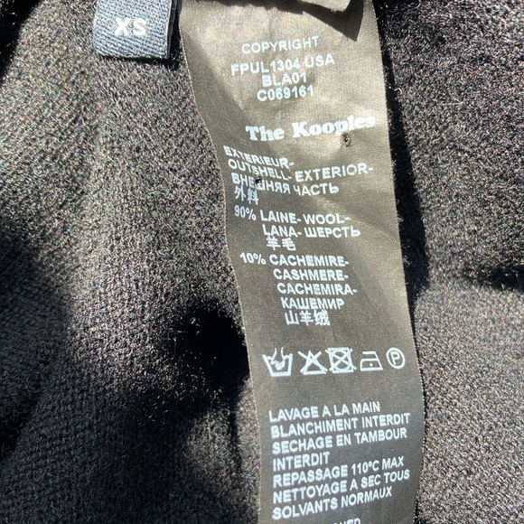 The Kooples Lace Up Front Black Wool Cashmere Blend Sweater size XS relaxed fit - Picture 7 of 7